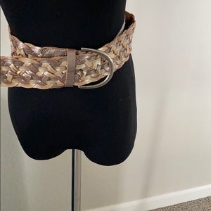 Anthropologie Leather M Braid Belt